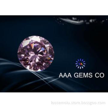 Pink Round Enhanced Moissanite Loose Stones High Heat Condu
